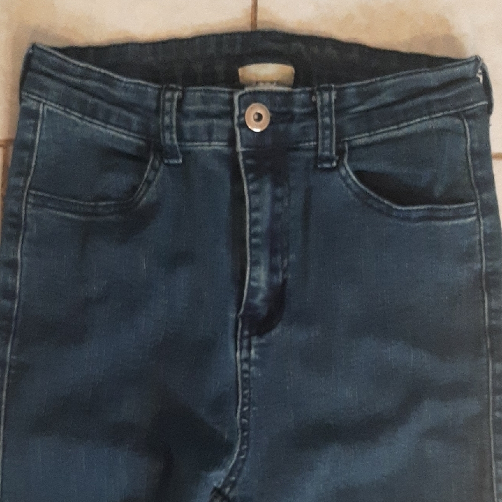 70'sThree🐦Bird🐦Nest Y2K☮HIPPIE Midnight Blue VINTAGE FLARE Jeans Sz XS/S - Picture 5 of 11